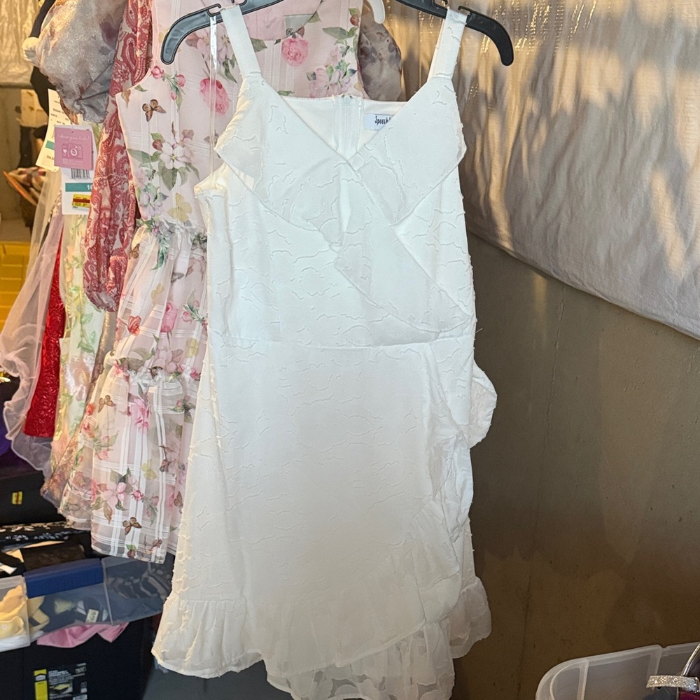 Speechless Kids Ivory Textured Dress